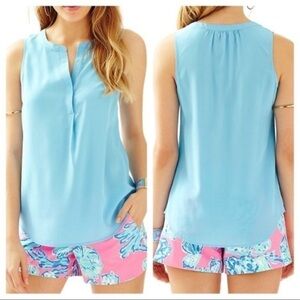 LILLY PULITZER 'Stacey' Sleeveless Silk Blouse size M